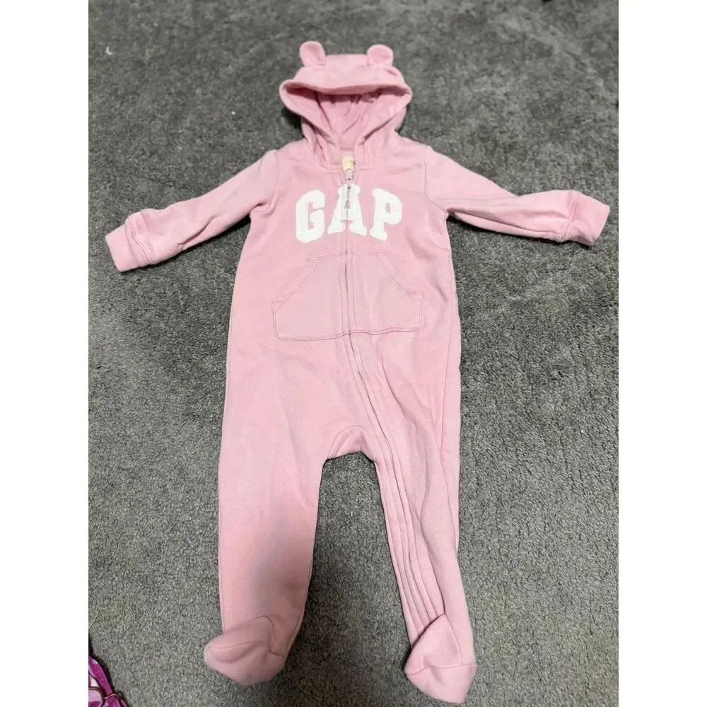 GAP Baby Bear Sweatshirt Bodysuit Pink Size 6-12 Month